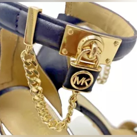 Michael Kors Women's Hamilton Chain Ankle-Strap Dress Sandals 6 Brown - Picture 3 of 10